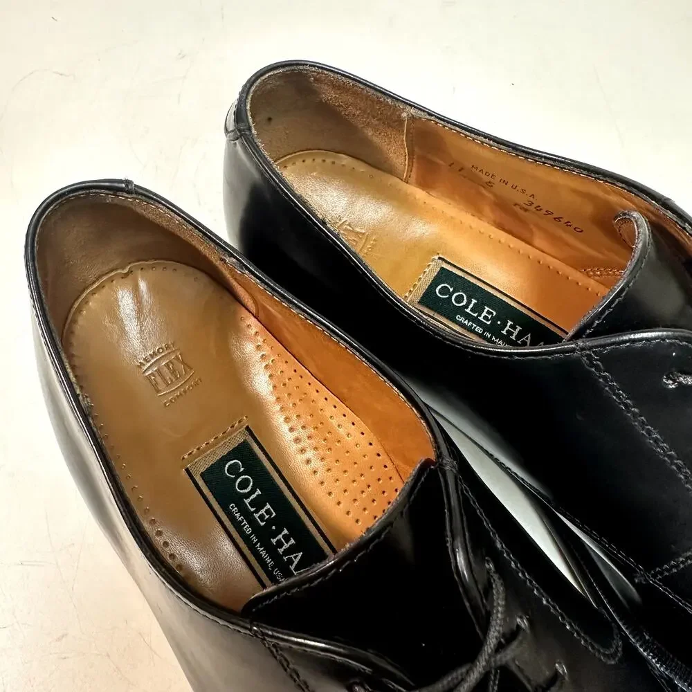 VGUC Rancourt & Co x Cole Haan Cap Toe Derby Black Calf Maine USA 11 Wide E